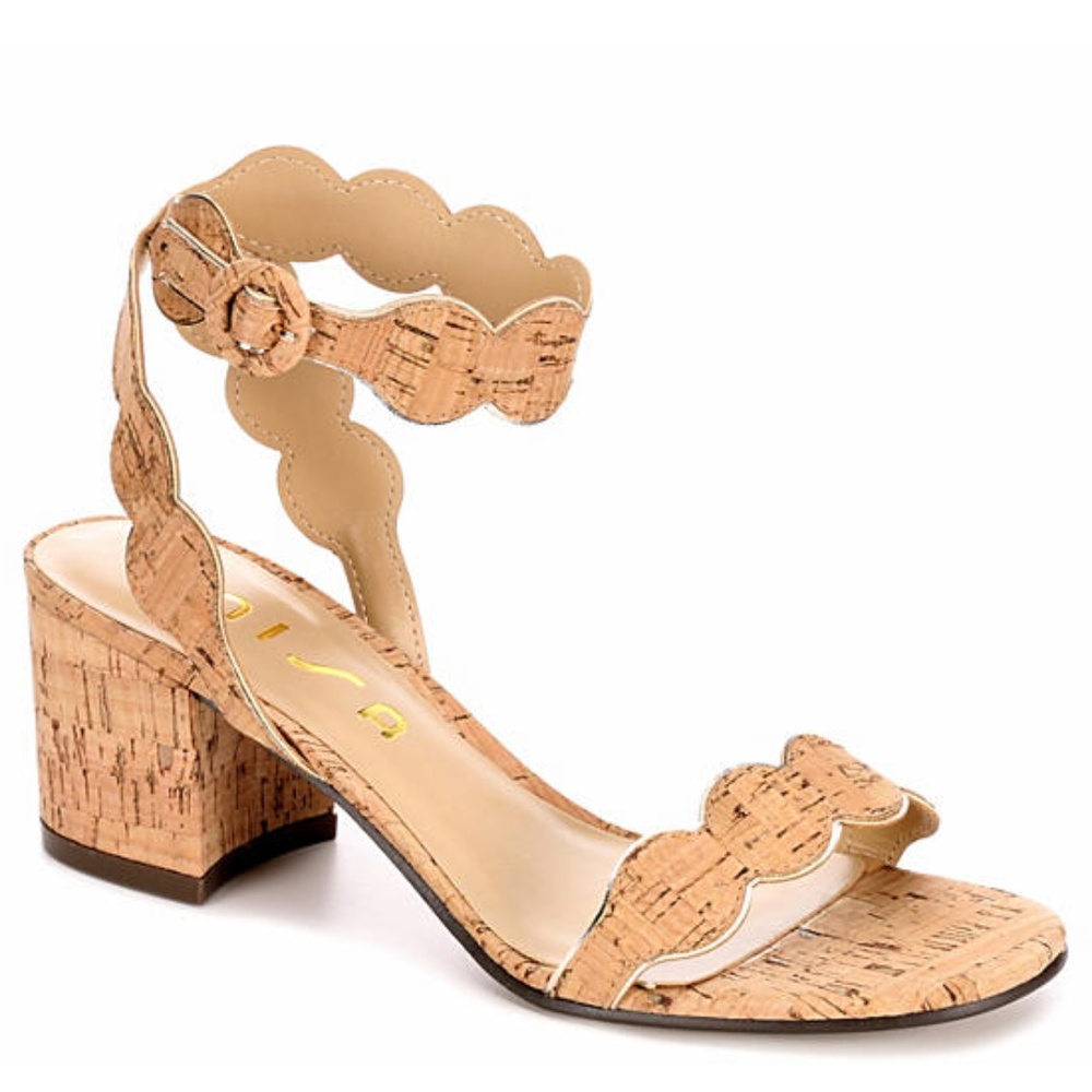 UNISA Cork Block Heel Sandals